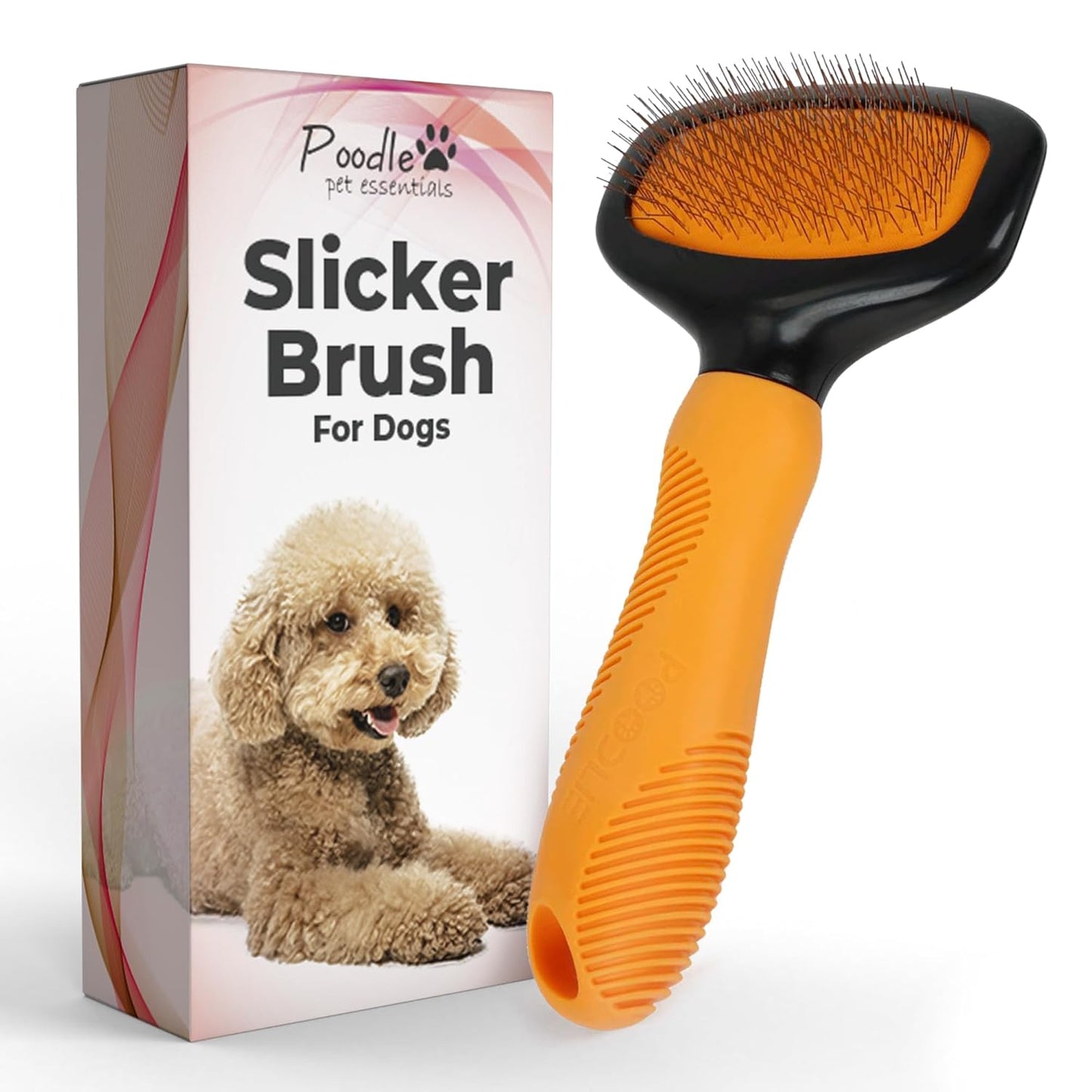Poodle Pet Slicker Brush - For Dogs, Cats, Rabbits - Matted/Loose Fur, Knots - Suitable for Doodle/Goldendoodle Grooming and Shredding Short/Long Hair