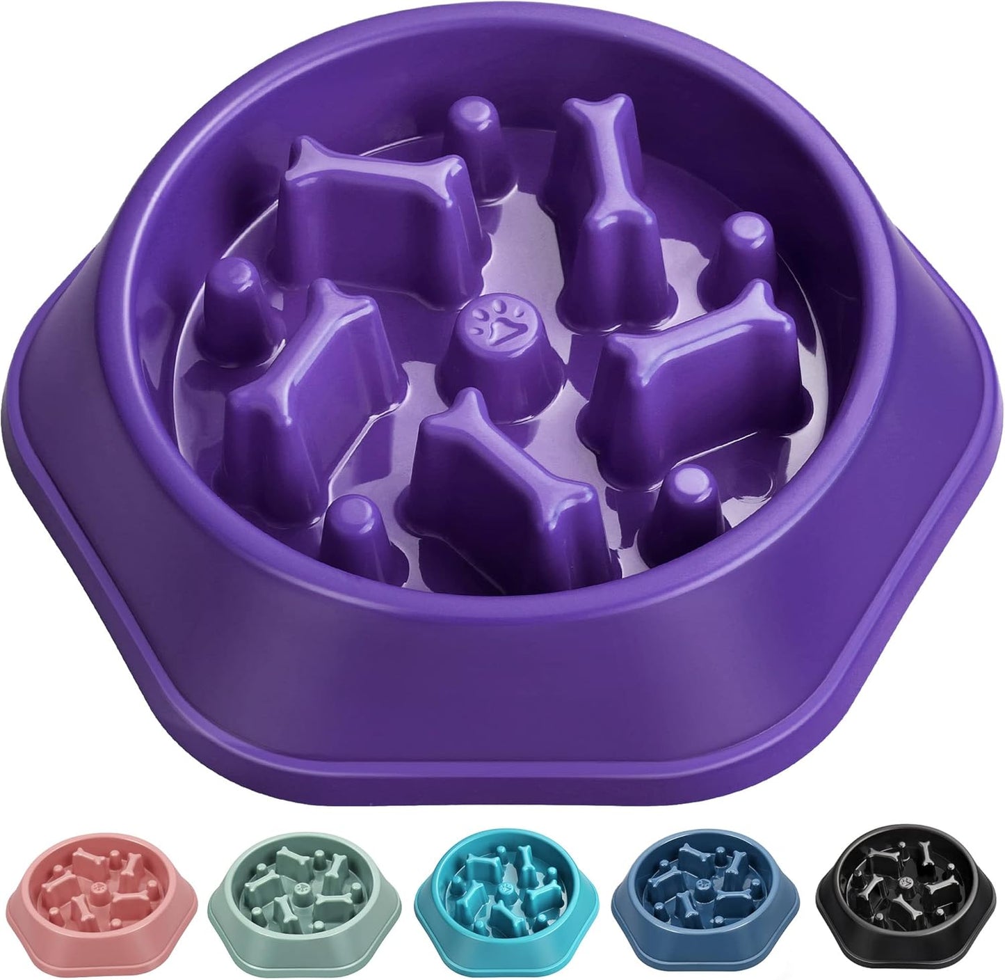 UPSKY Slow Feeder Dog Bowl Anti-Chocking Slower Feeding Pet Puzzle Bowls, Interactive Bloat Stop Dog Food Dishes Non-Slide Dogs Lick Treat for Small Medium