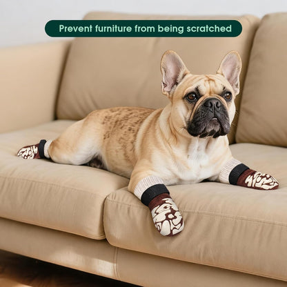 Kuoser Non-Slip Dog Socks, 2 Pairs Socks to Prevent Licking Paws, Paw Protectors for Hot Pavement, Hardwood Floors, Traction Control for Small, Medium, Large Dogs