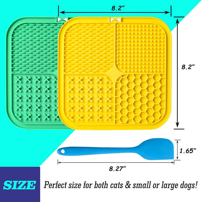 Lick Mat for Dogs, Dog Lick Mat with Suction Cups for Anxiety, Peanut Butter Dog Licking Mat Slow Feeder Dispensing Treater Lick Pad for Dogs Cats Grooming Bathing and Training (Grey)