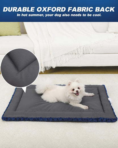 Washable Dog Bed Mat Ultra Soft Dog Crate Pad Comfy Fluffy Pet Kennel Beds Sleeping Mattress for Large Jumbo Medium Small Dogs, 36 x 23 Inch, Gray