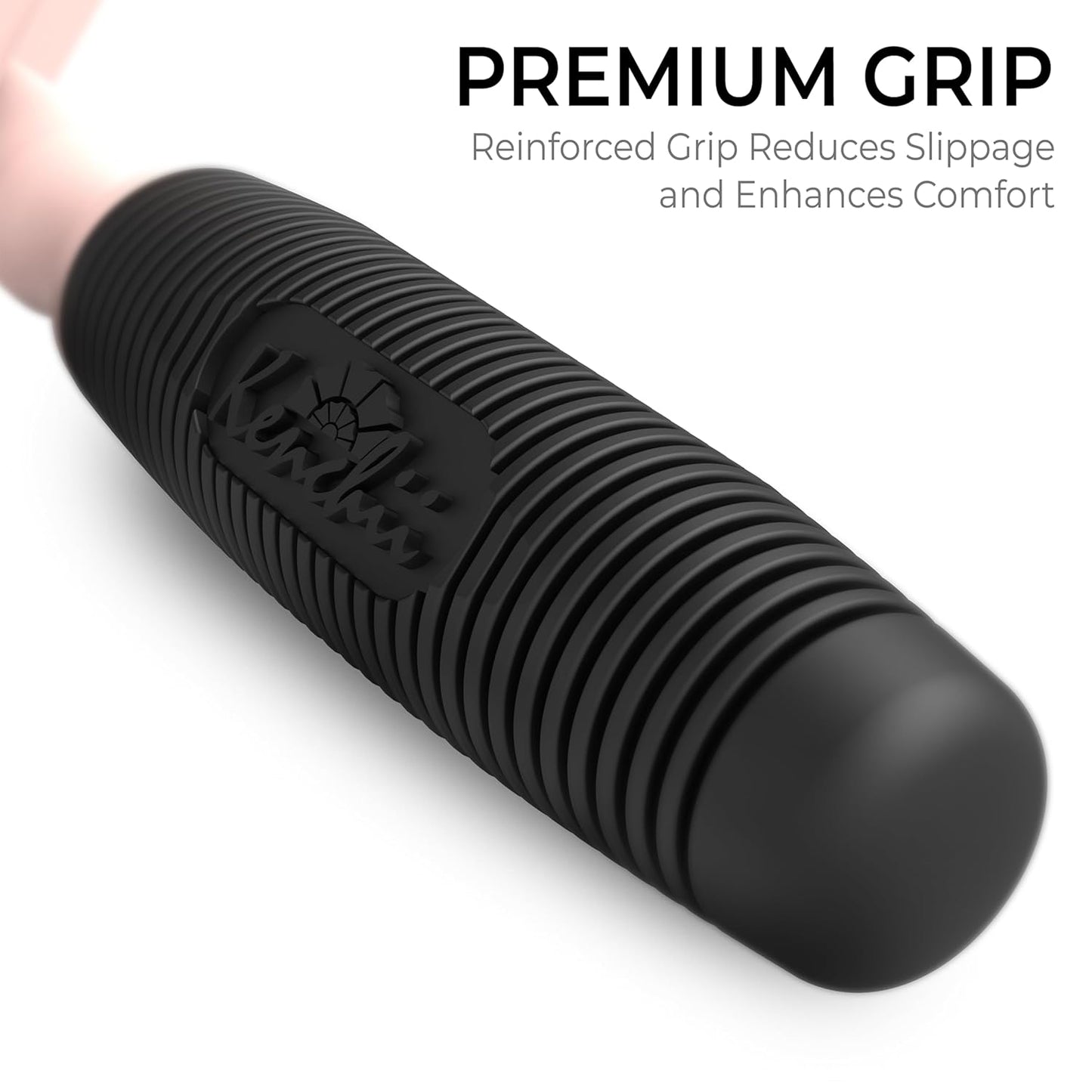Kenchii Long Pin Slicker Brush for Dogs (Poodles, Doodles, Goldendoodles, Labradoodles), Professional Grooming Brush for Detangling, Fluffing & Dematting, Non-Slip Comfort Handle (Black)