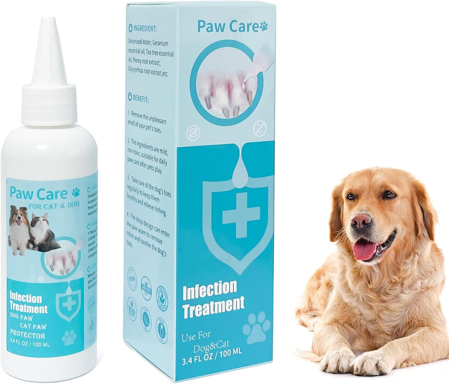 Dog Paw Cleaning Solution,3.4 FL Oz Pet Paw Cleaner,Dog Paw Cleaner, Pleasant Smell Dog Foot Cleaner, Deep Clean Paw Cleaner for Dogs and Cats,No Rinse Dog Paw Washer