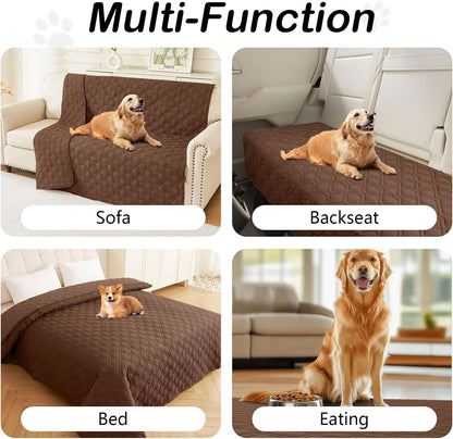 hyha Waterproof Dog Bed Blanket, Soft Pet Blankets, Waterproof Couch Cover for Dogs, Reversible Sofa Covers Washable for Furniture (30x70 Inch, Taupe/Beige)
