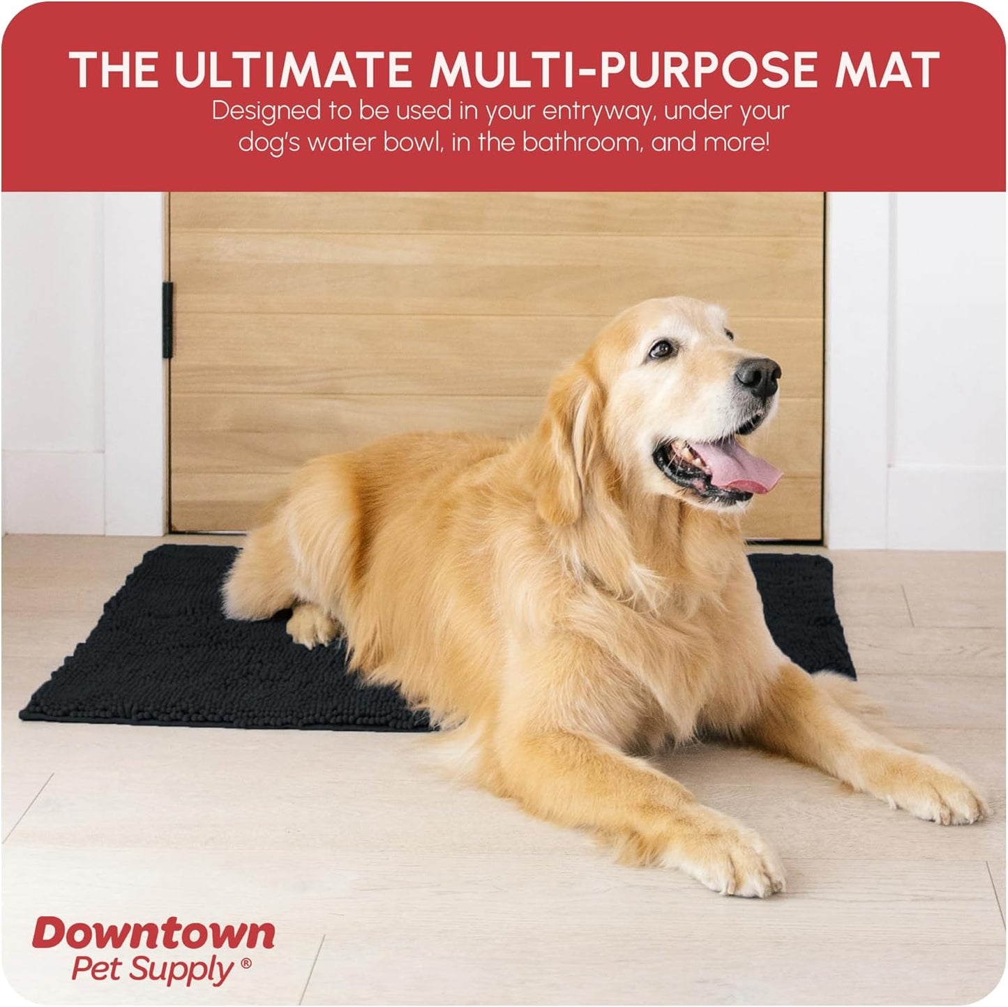 My Doggy Place Dog Mud Mat, 36"x26" Ash – Thick Microfiber Entry Rug for Snow, Mud & Salt – Absorbent, Quick-Dry, Washer-Safe & Non-Slip, Large