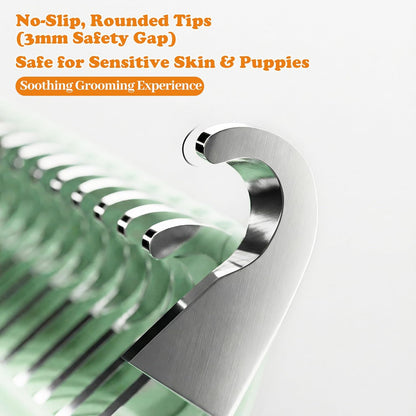 Undercoat Rake & Self-Cleaning Deshedding Brush for Dogs & Cats, Removes Mats & 95% Loose Hair, Grooming Tool for Long Hair Pets - Orange