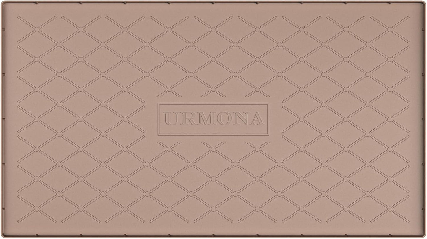 URMONA Under Sink Mat for Kitchen Waterproof, 34" x 22" Silicone Under Sink Mat for Shelf Liner Organizer, Cabinet Sink Protector Under Sink Liner for Bottom Kitchen, Bathroom(Light Grey)