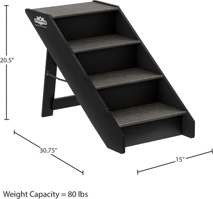 Pet Stairs - Home and Vehicle Foldable Nonslip Dog Steps with 3-Step Design - for Puppies, Kittens, and Other Small Pets by PETMAKER (Gray)