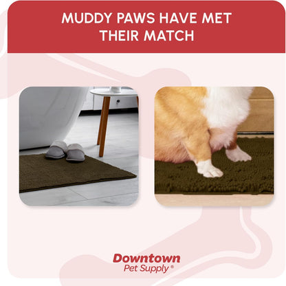 My Doggy Place Dog Mud Mat, 36"x26" Ash – Thick Microfiber Entry Rug for Snow, Mud & Salt – Absorbent, Quick-Dry, Washer-Safe & Non-Slip, Large