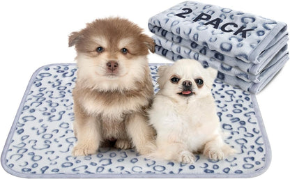 Qeils Reusable Puppy Pads, 2 Pack Washable Pee Pads for Dogs, Waterproof Non Slip Wee Wee pad, Absorbent and Leakproof Training Mats for Potty, Crate, Playpen, Bed, Sofa, 18"x 24"