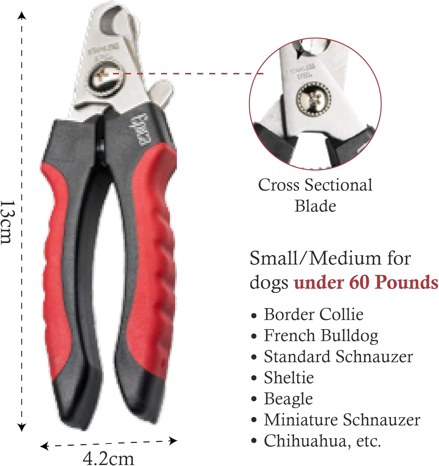 Epica Professional Dog Nail Clipper - Dog Nail Trimmer for Large Dogs - Easy and Safe Pets Grooming Clippers - Cat Claw Trimmer with Safety Guard (Large)