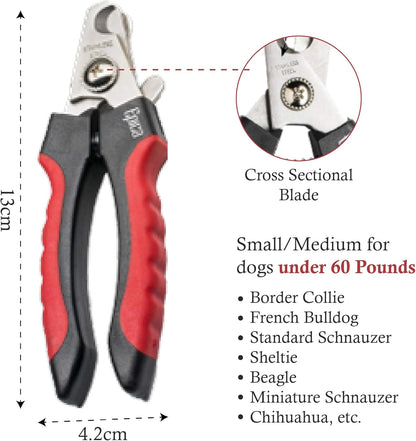 Epica Professional Dog Nail Clipper - Dog Nail Trimmer for Large Dogs - Easy and Safe Pets Grooming Clippers - Cat Claw Trimmer with Safety Guard (Large)