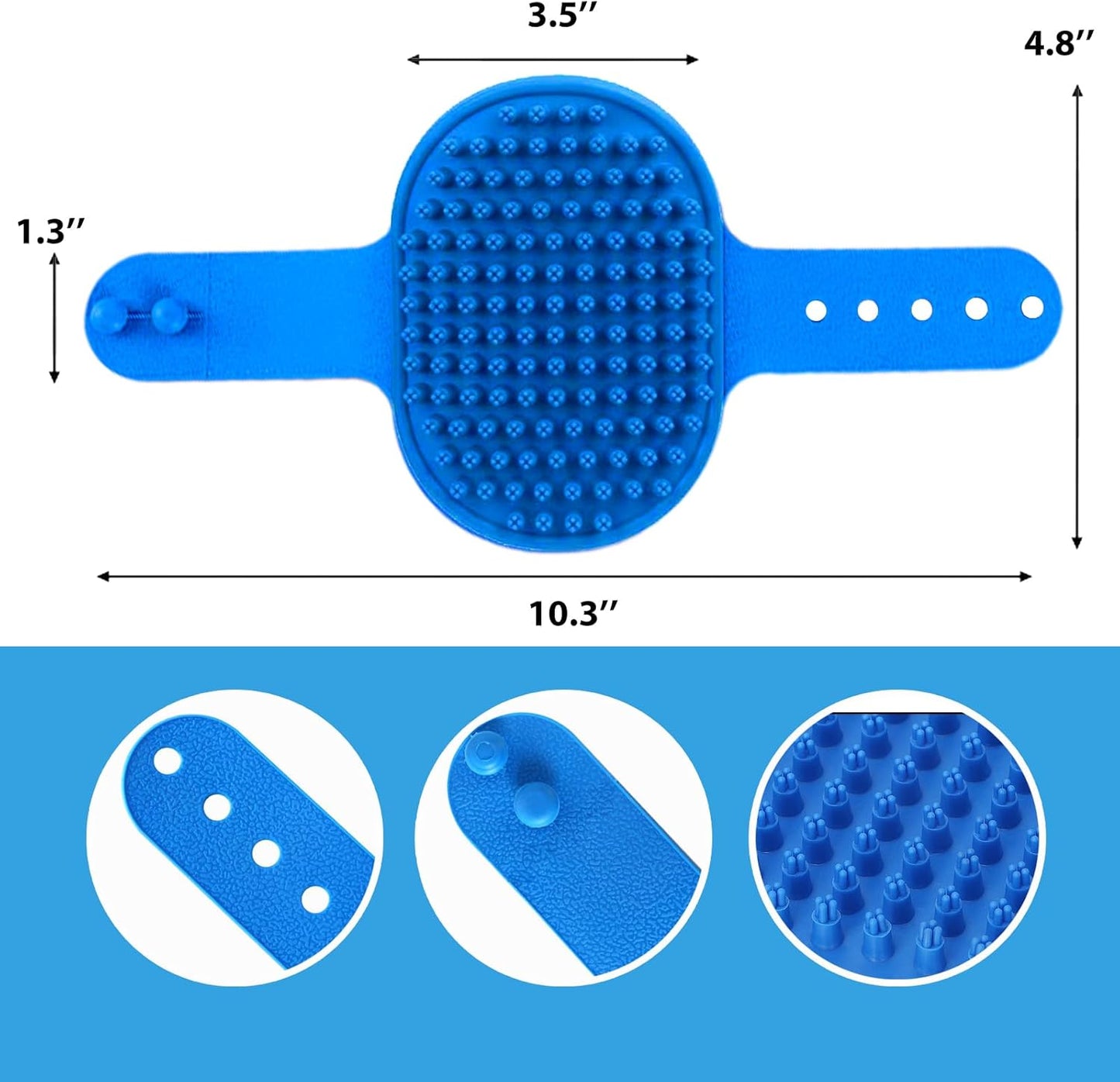 NVNAN Pet Hair Removal Glove for Dogs & Cats, 2-in-1 Deshedding Brush & Massage Mitt - Grooming Gloves for Shedding Control, Bathing and Washing, Safe for Short/Long Hair Pets 2-Pack (Blue)
