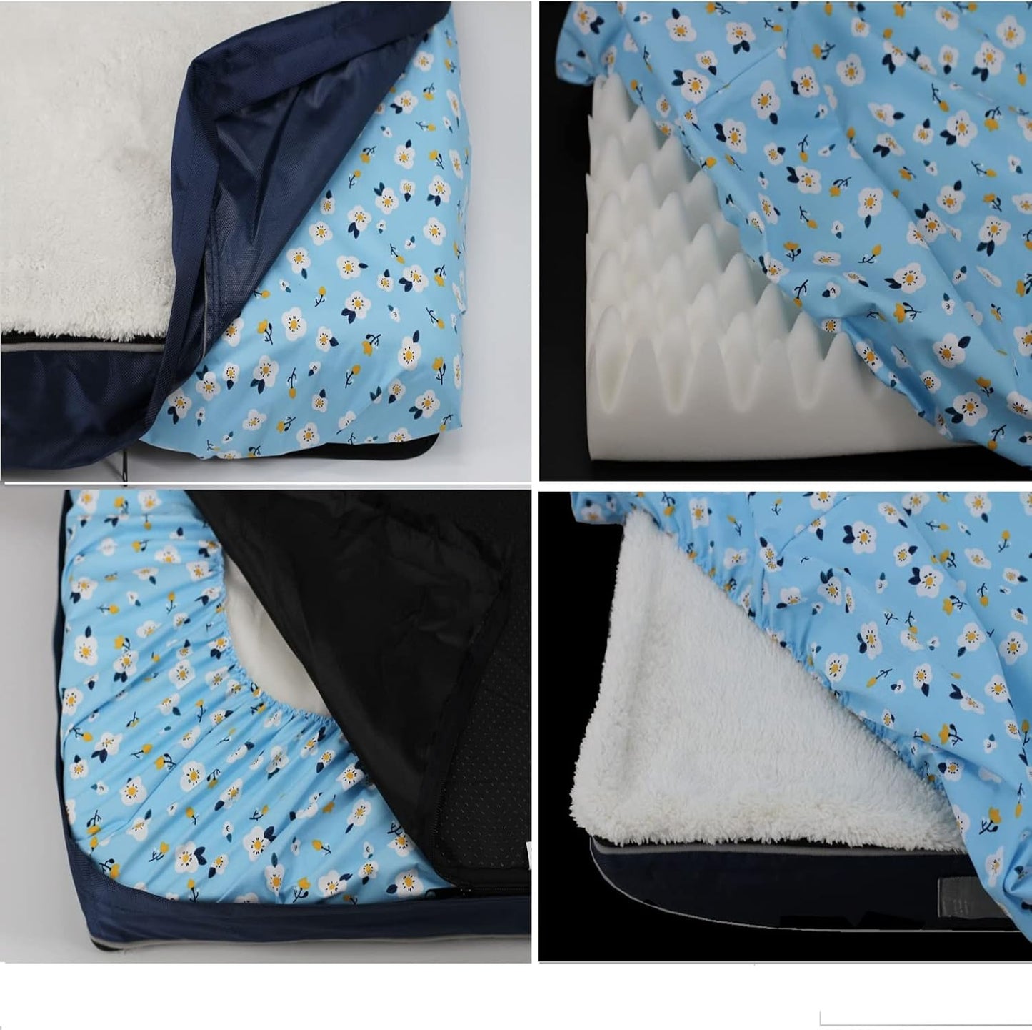 Grey Waterproof Dog Bed Slip Cover Dog Bed Liner Elastic 42 x 30 Inch