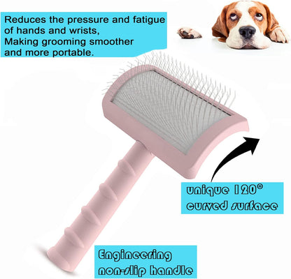 Large Slicker Brush for Dogs,Cats,Extra Long Pin Shedding Brush for Long Haired Dog,Cat, Pet Grooming for Thick Undercoat Curly Hair,25mm(1"),Green