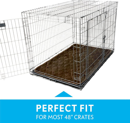Paw Inspired Washable Padded Crate Mats for Dogs | 29” x 18” Pad, Fits 30-inch Kennels | Leakproof, Waterproof Bottom, Plush Pet Beds (Gray)