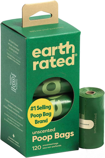 Earth Rated Dog Poop Bags Value Pack, Leak-Proof and Extra-Thick Pet Waste Bag for Big and Small Dogs, Refill Rolls, Unscented, 600 Count