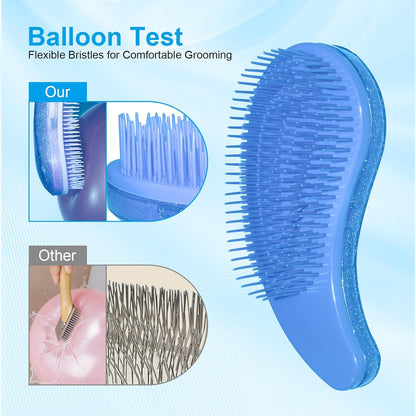 Small Dog Brush- Grooming Tool for Teddy, Yorkies, Maltese, Shih Tzu, Chihuahua - Puppy Hair Brush (Blue)