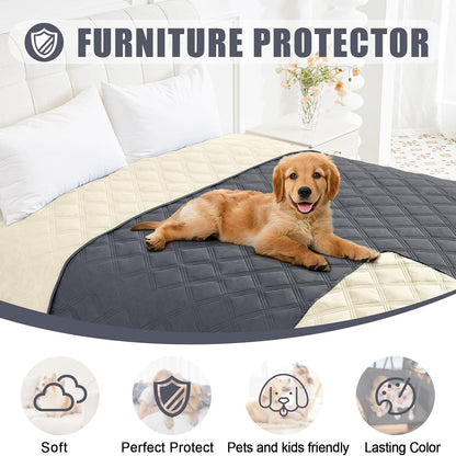 Smiry Waterproof Dog Bed Cover Blanket 30x70, Soft Reversible Pet Blanket, Washable Leakproof Cats Dogs Couch Cover for Sofa, Couch, Furniture, Grey/Dark Grey