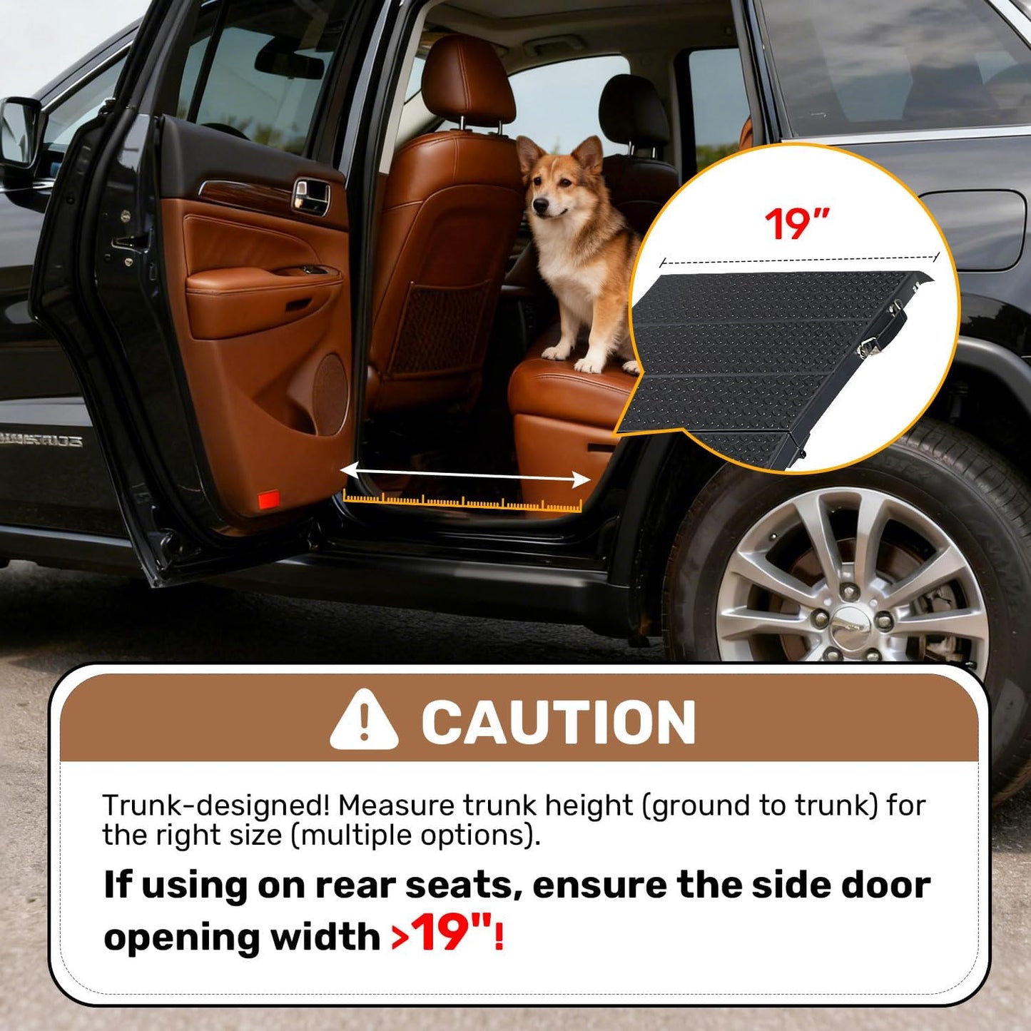 71" Extra Long Dog Ramp for Large Dogs, Heavy Duty Metal Frame Pet Ramp for High SUVs, Trucks and Cars, Portable Folding Travel Dog Ramps with Safety Latch, Supports up to 350lbs