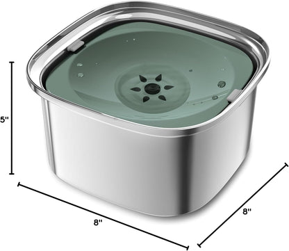 Decflow 3L Dog Water Bowl, Slow Water Bowl for Dogs, No Spill Water Bowl for Dogs, Spill Proof, No Splash Dog Water Bowl, Stainless Steel Slobber Stopper Water Bowl for Messy Drinkers