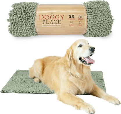 My Doggy Place Dog Mud Mat, 36"x26" Ash – Thick Microfiber Entry Rug for Snow, Mud & Salt – Absorbent, Quick-Dry, Washer-Safe & Non-Slip, Large