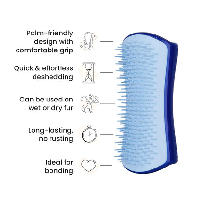Pet Teezer De-Shedding Dog Brush by Tangle Teezer, Dog Grooming Tool for Long Haired Breeds and Wet or Dry Fur, Large, Blue & Pink
