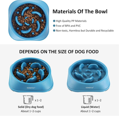 YINEYA Slow Feeder Dog Bowls, Pet Supplies that Slow Down Eating, Pet Food Bowls, Maze Dog Puzzle Feeder for Medium Breed