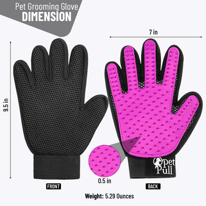 Pet Grooming Gloves with 259 Silicone Tips - Pet Hair Removal Tool Gentle Shedding Dog Washing Gloves - Deshedding Brush Hair Remover Mitts for Dogs & Cats for Long and Short Hair (Green)