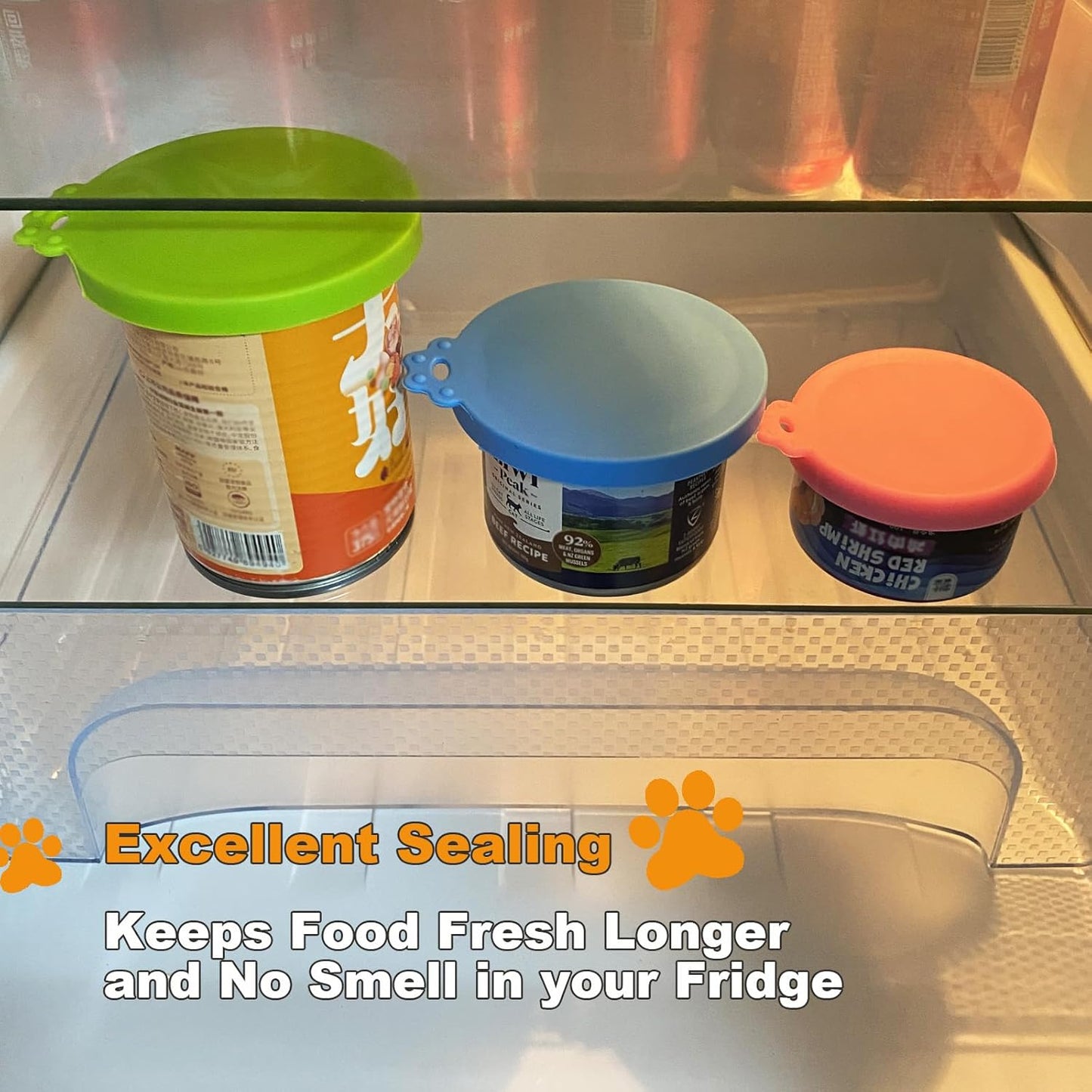 Yobbai Small Cat Food Can Lids for 3 oz & 2.5 oz, Food-Grade Silicone Pet Food Covers, BPA-Free, Dishwasher Safe, 3 Pack