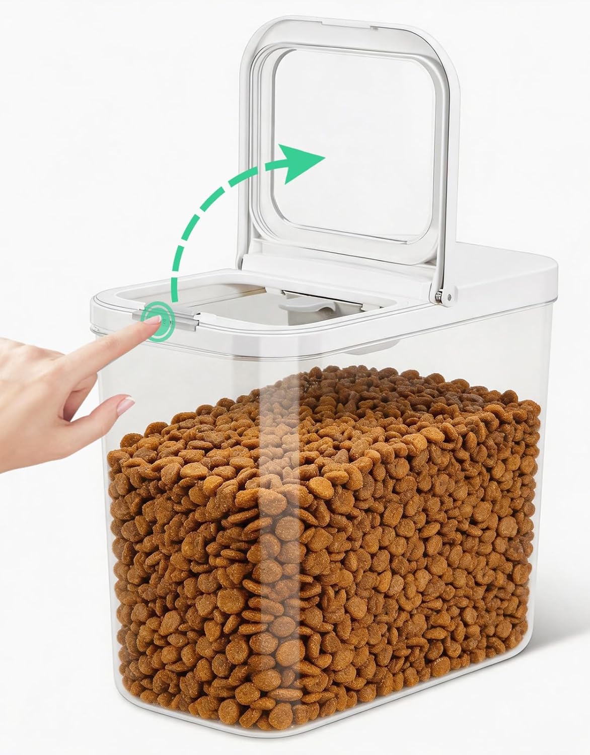 TBMax Dog Cat Food Storage Container 6-8 Lbs with Easy-Carrying Handles, Stackable Pet Food Dog Treat Container with Pop Up Lids, Airtight Food Storage Bin for Kitchen Organization
