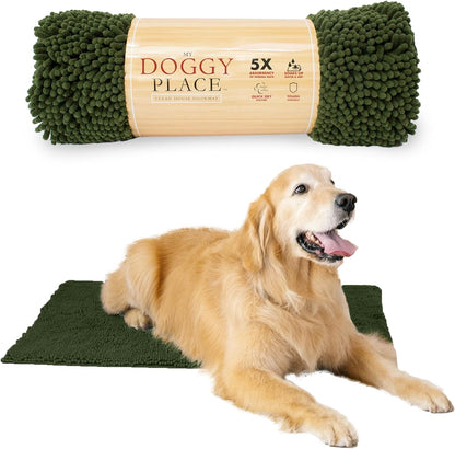 My Doggy Place Dog Mud Mat, 36"x26" Ash – Thick Microfiber Entry Rug for Snow, Mud & Salt – Absorbent, Quick-Dry, Washer-Safe & Non-Slip, Large