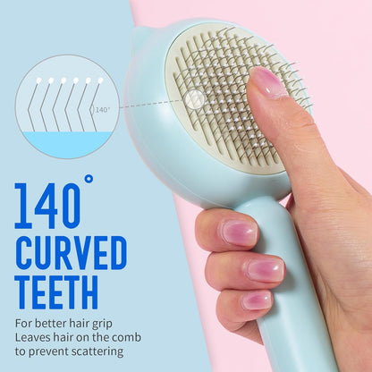 Cat Brush Dog Brush with Release Button for Shedding, Self Cleaning Cat Comb Hair Brush for Indoor Cats, Dog Deshedding Brush Grooming Kit, Pet Supplies Hair Remover Tool