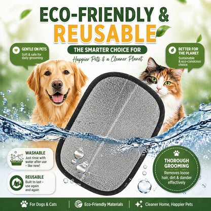 PAWZZ Shed Happens Pet Hair Removal Glove for Dogs & Cats, Great for Deshedding & Removing Fur from Couch, Carpet, Car Seats & Clothing, with Bonus Lint Roller