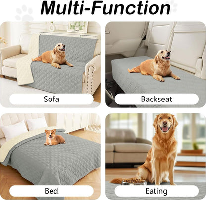 hyha Waterproof Dog Bed Blanket, Soft Pet Blankets, Waterproof Couch Cover for Dogs, Reversible Sofa Covers Washable for Furniture (30x70 Inch, Grey/Dark Grey)
