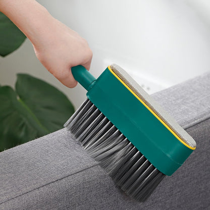 MAGICLULU Multi-use 3-in-1 Pet Hair Removal Broom with Long Handle and Soft Bristles, Electrostatic Dusting Brush for Household Cleaning and Bed Dusting, 1pcs Green and Gray Handheld
