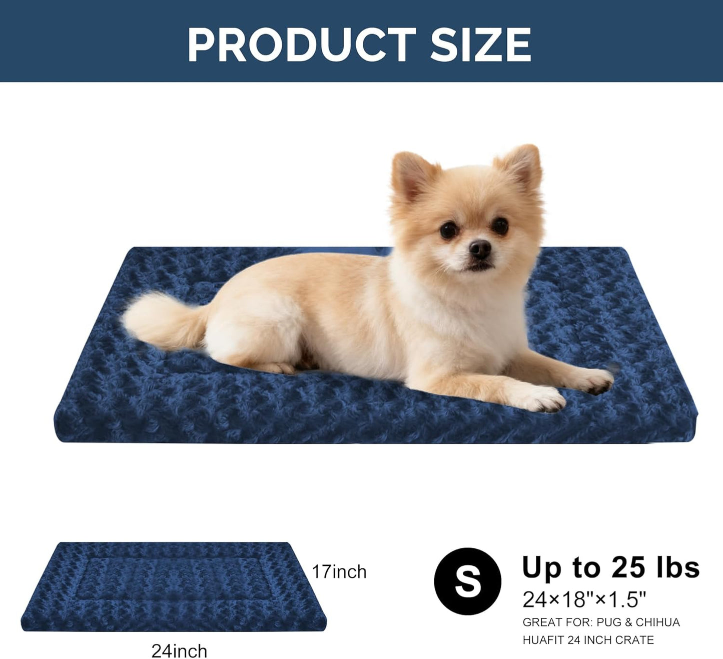 Dog Bed Mat – Soft & Comfortable Dog Kennel Pad for Crate – Durable Crate Bed & Mat for Dogs & Cats – Ideal for Crate, Kennel, and Home Use