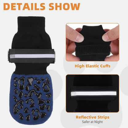 KOOLTAIL Dog Socks Shoes for Hot Pavement to Prevent Licking Paws, Winter Dog Boots&Paw Protector for Hardwood Floors Anti Slip,Traction Control Grip Booties for Small Medium Large Senior Dogs,Black M