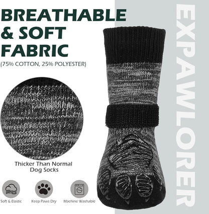 EXPAWLORER Anti Slip Dog Socks to Prevent Licking Paws, Dog Shoes for Hot Pavement Walk, Dog Booties for Hardwood Floors, Dog Boots & Paw Protectors with Grippers for Small Medium Large Senior Dogs M