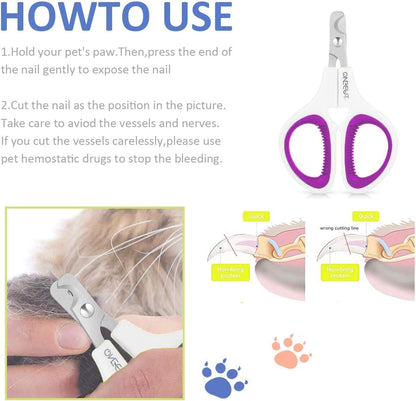 Pet Nail Clippers, Update Version Cat & Kitten Claw Nail Clippers for Trimming, Professional Pet Nail Clippers Best for a Cat, Puppy,Rabbit, Kitten & Small Dog,Sharp & Safe (Pink)