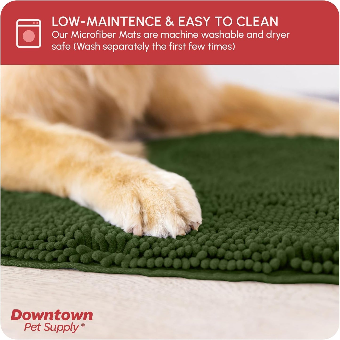 My Doggy Place Dog Mud Mat, 36"x26" Ash – Thick Microfiber Entry Rug for Snow, Mud & Salt – Absorbent, Quick-Dry, Washer-Safe & Non-Slip, Large