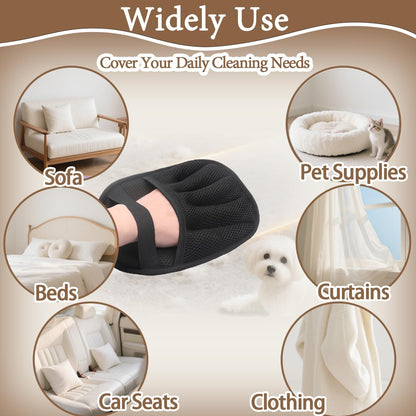 Pet Hair Remover Glove - Reusable Electrostatic Five-Finger Gloves for Cat/Dog Hair Removal on Furniture, Carpet & Clothes (1PCS)