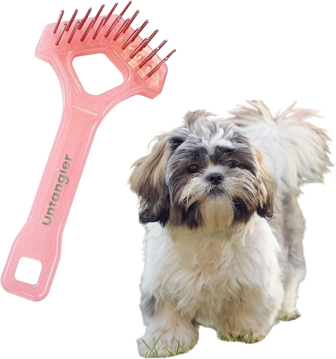Mini-Rake V-Shaped with 1" Long Double-Row Rotating Teeth (AquaBlue)