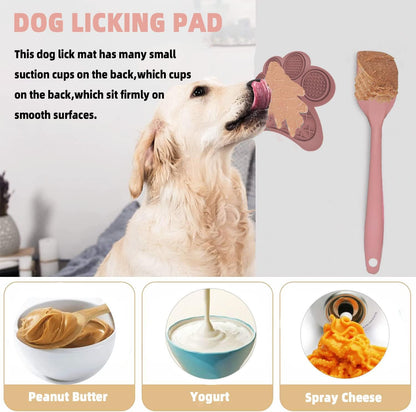 Lick Mat for Dogs and Cats - Slow Feeder Licking Pad with Suction Cups, Food-Grade Silicone for Bathing, Grooming, Nail Trimming & Anxiety Relief, Non-Toxic Pet Lick Mat (Pink)