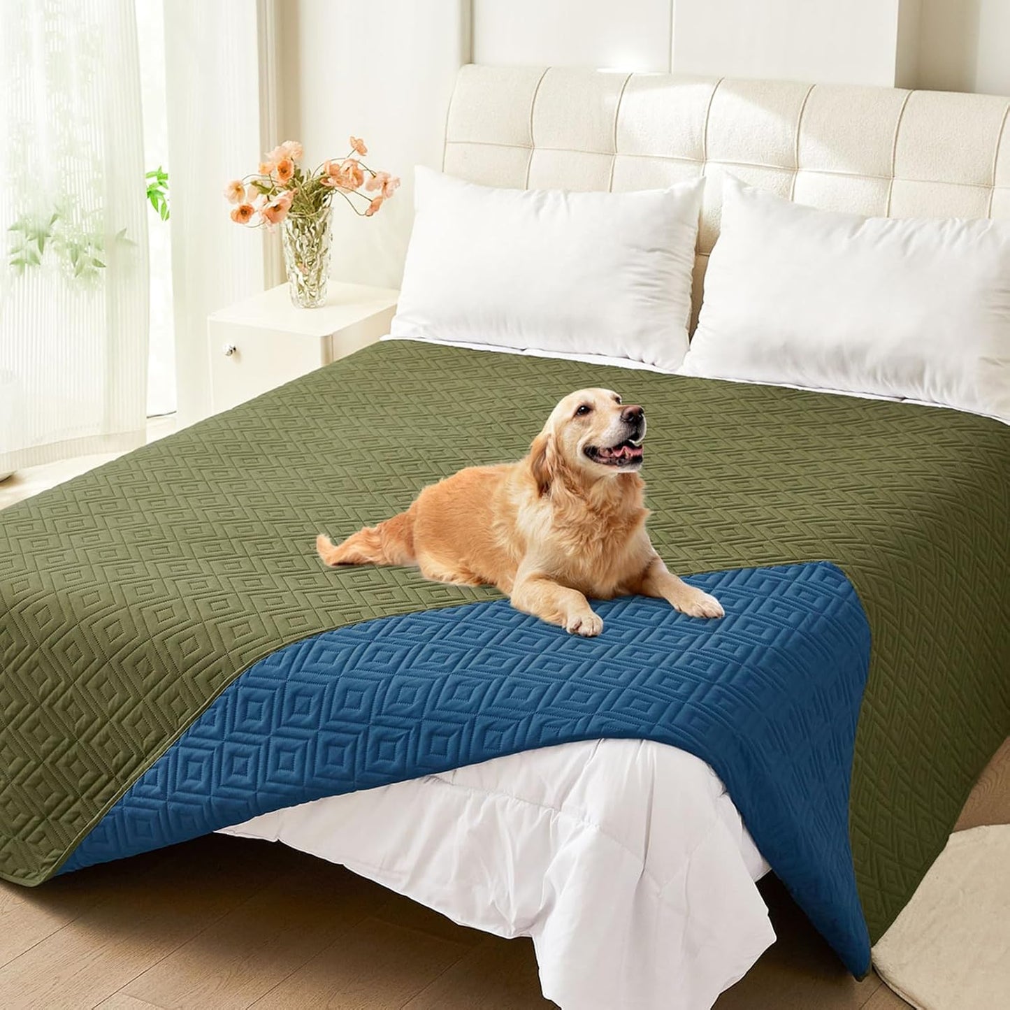 hyha Waterproof Dog Blanket, Soft Pet Bed Blankets, Waterproof Sofa Couch Cover for Dogs Washable, Reversible Pet Couch Covers for Sofa Furniture (30x70 Inch, Grey/Dark Grey)