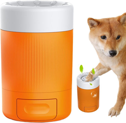 Dog Paw Cleaner Cup, Portable Muddy Paw Washer, Semi-Automatic 360° Rotating Pet Foot Cleaner with Soft Bristles for Small Medium Dogs