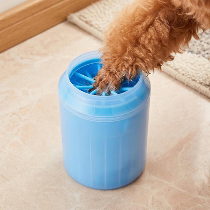 Dog Paw Cleaner, Portable Soft Silicone Paw Cleaner Pet Foot Washer Cup, Blue Removable Scrubber for Small Dog and Cats to Clean Muddy Paws After Outdoor Walks