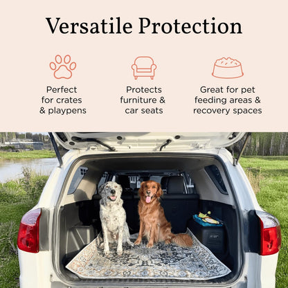 Lovewag Pets Washable Dog Pee Pads, 36" x 48", Waterproof, Non-Slip, Super Absorbent, Reusable Machine-Washable, 2-Pack (Marmalade Sunshine)