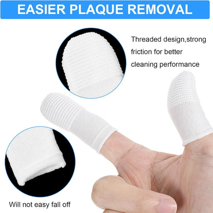 25Pcs Cat & Dog Toothbrush Soft Fabric Pet Finger Toothbrush Kit Washable & Reusable Oral Cleaning Wipes for Puppies Kittens at Home Dental Care (White and Clear)