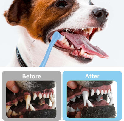 salbsever 4Pcs Dog Toothbrush Pet Toothbrush Soft Mini Cat Tooth Brush Puppy Tooth Brush, Travel Portable Mini Head Deep Clean Kit for Small Dog & Cat, Puppy, Kitten